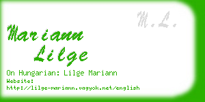 mariann lilge business card